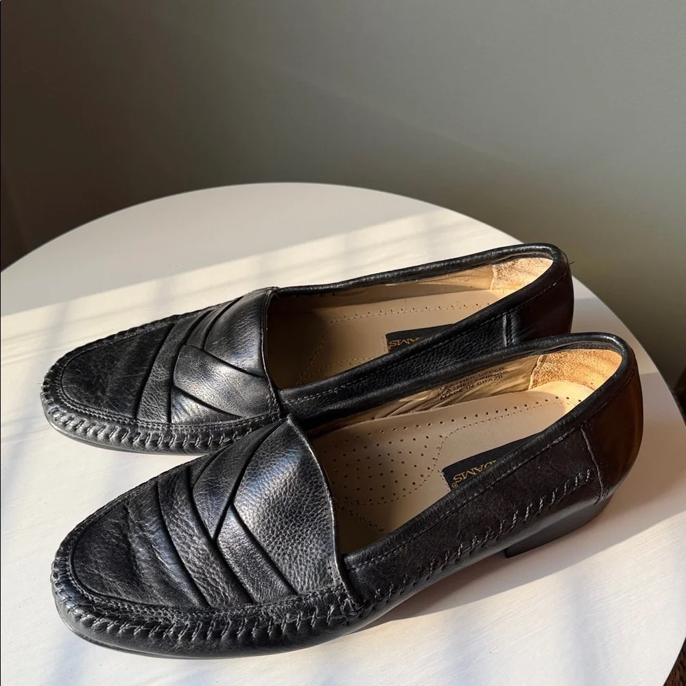 Stacy Adams Textured leather loafers mix toe Stitching Details New Size 9.5M